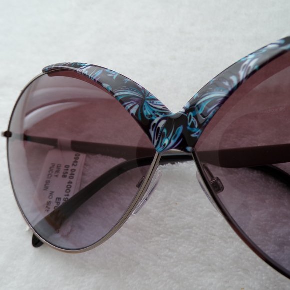Pucci Abstract Print Rounded Cat Eye Shades, Oversized Novelty Summer - Picture 14 of 16
